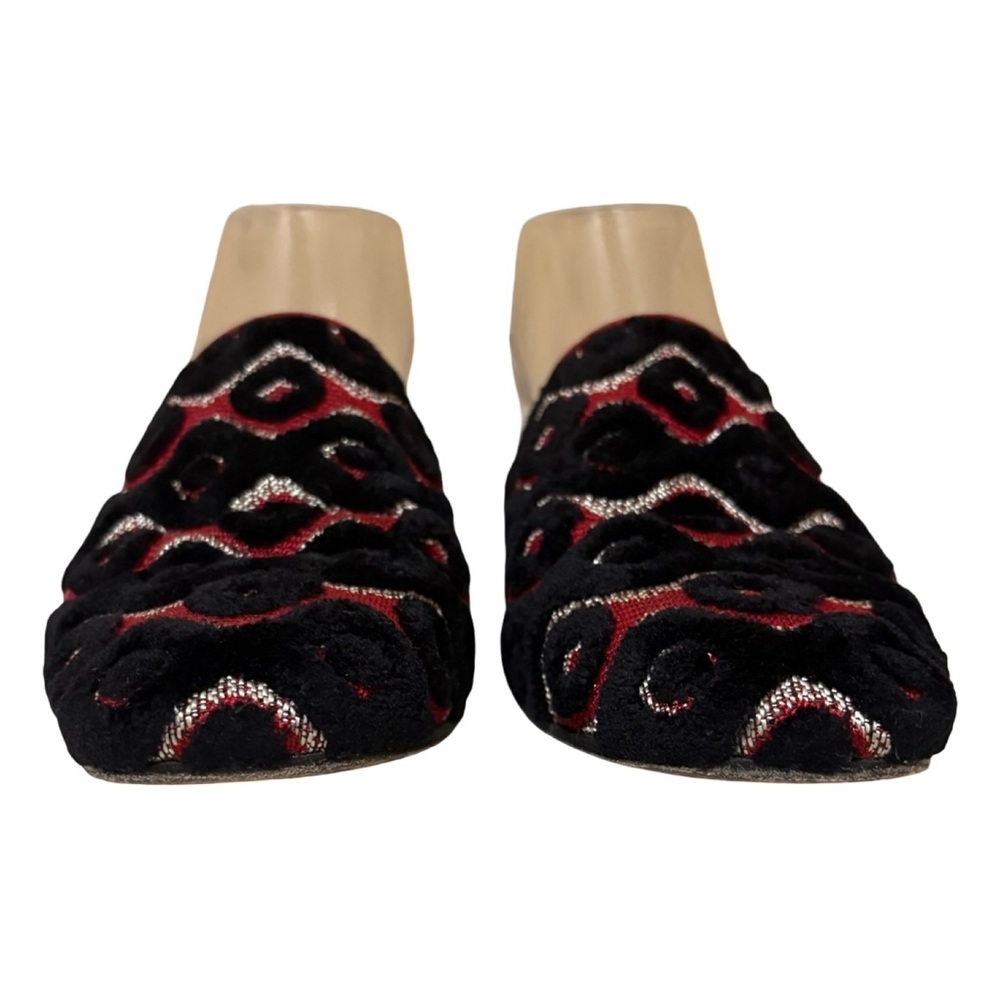 Stuart Weitzman Mulearky Red & Black Geometric Slip On Mule - Picture 3 of 9